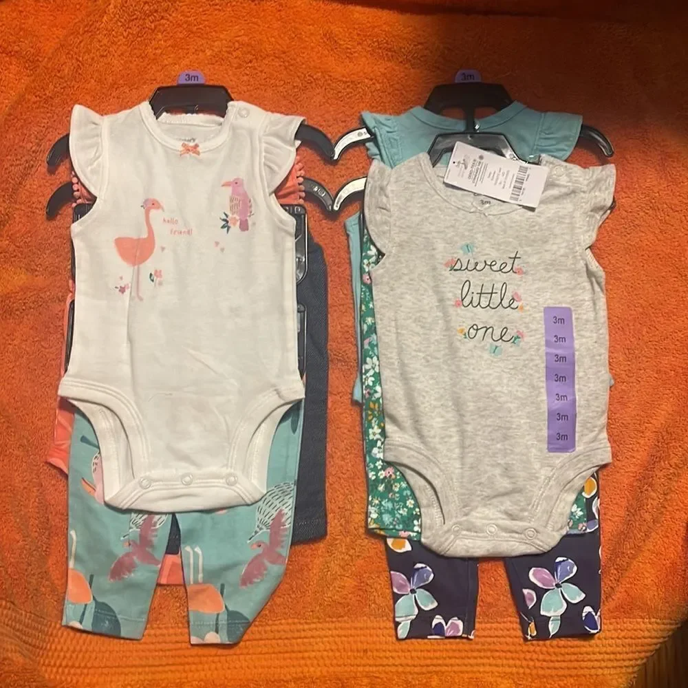Carter's Kids' 4-piece Sets 3 Months 4 Shirts 4 Leggings